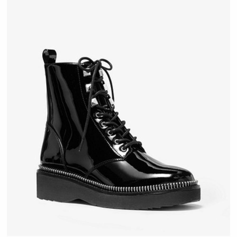 Michael Kors Haskell Patent Leather Combat Boot
